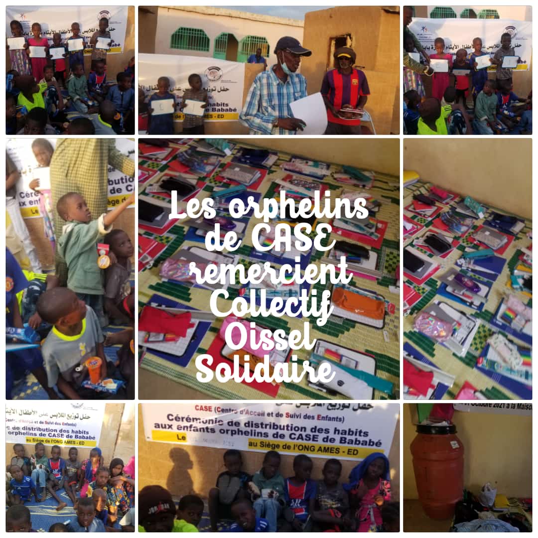 DON du collectif Oissel solidaire (France)aux enfants orphelins du centre CASE de l’ONG AMES-ED